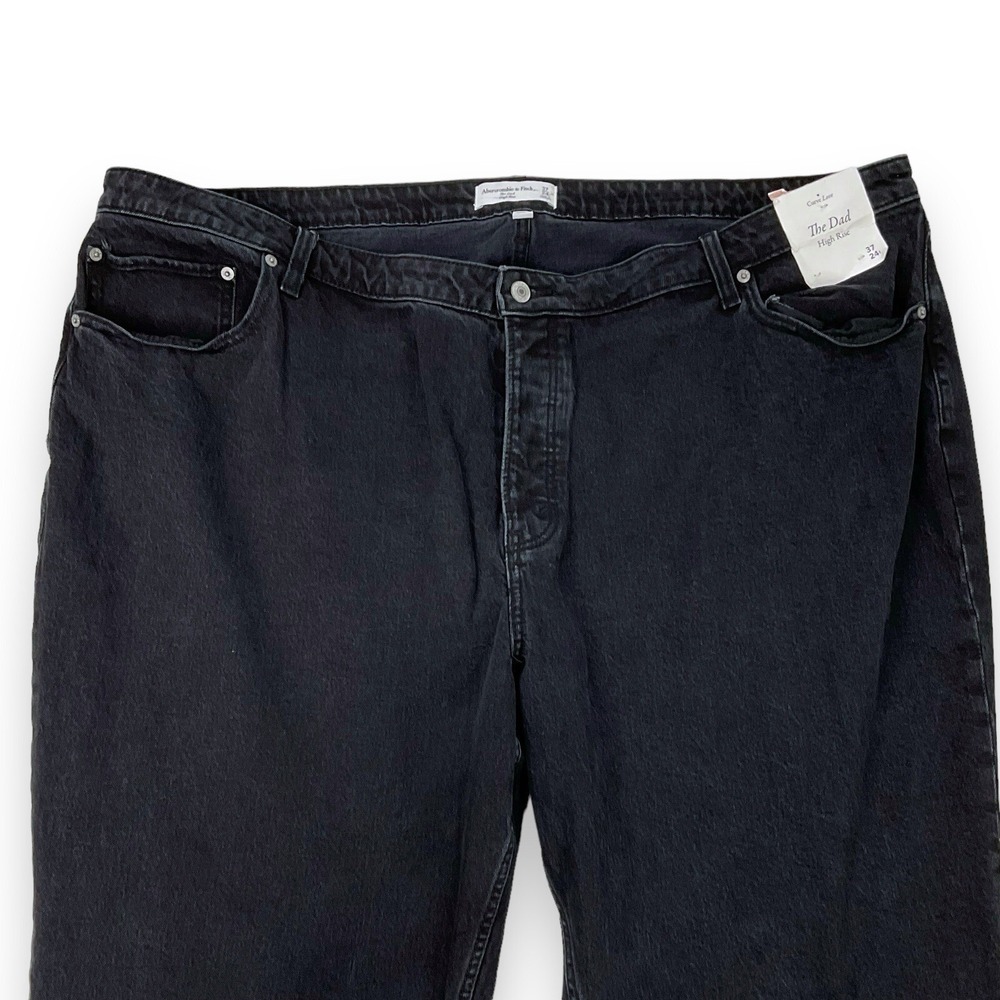Abercrombie & Fitch Jeans Women 24W (49x30.5) Black Curve Love The Dad Plus NWT - Picture 3 of 10